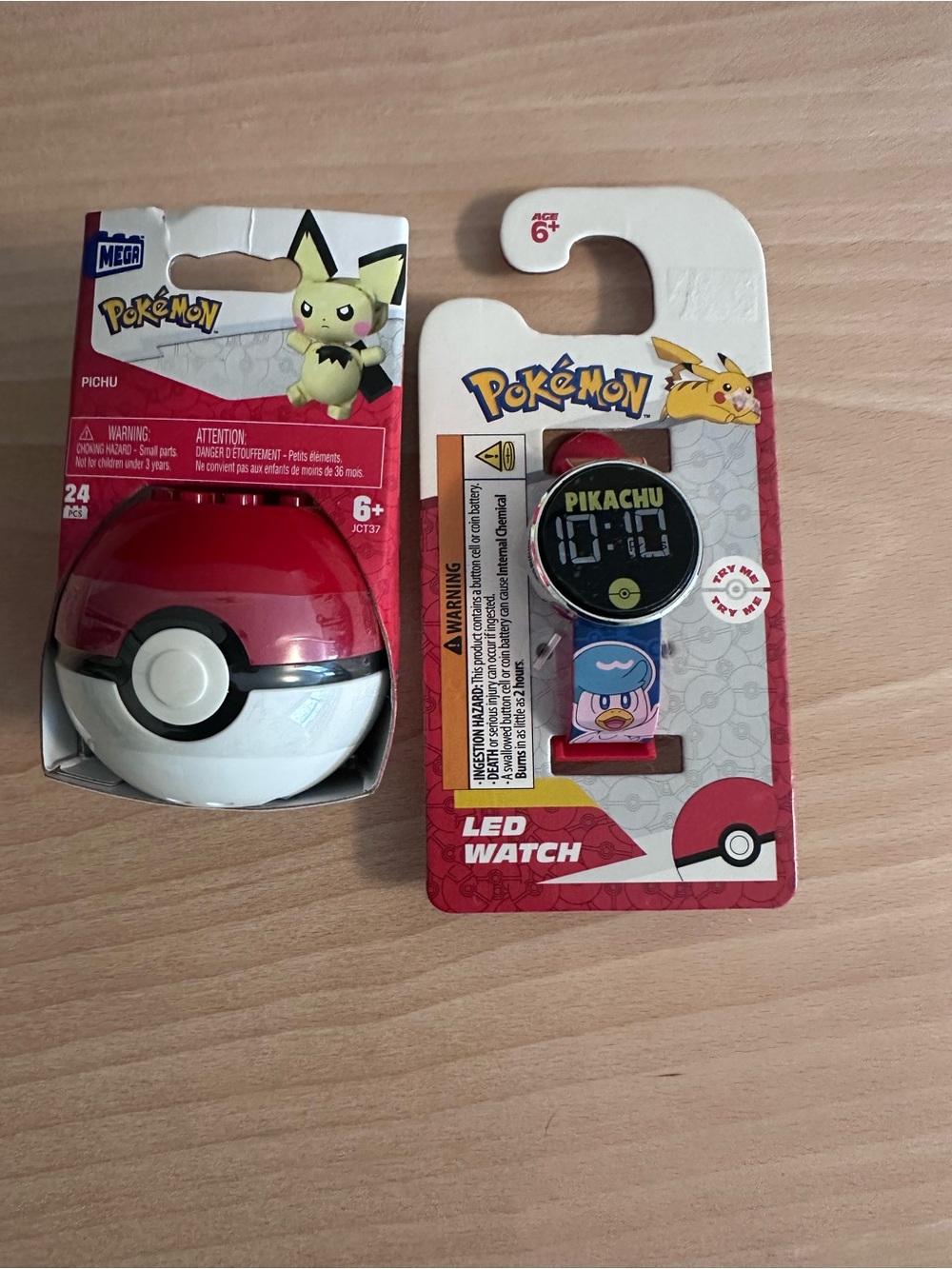 Mega Pokémon Pichu Building Set and Pokémon LED Watch